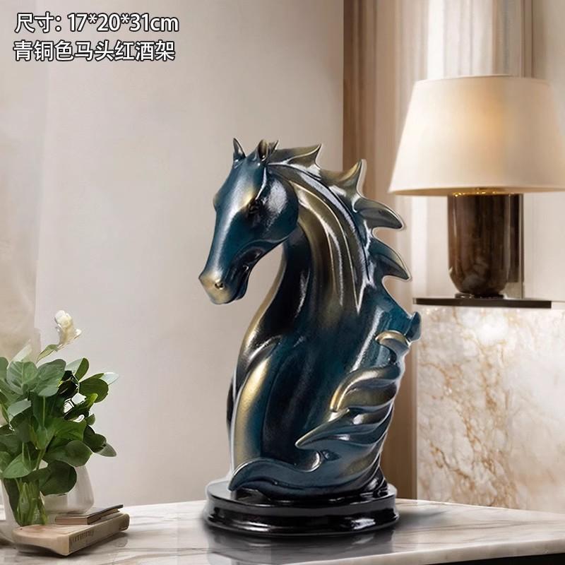 Creative Figurines horse head resin statue Living room home decor ornament entrance wine cabinet light luxury decor sculpture