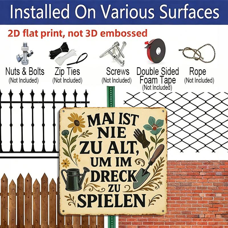 2D Flat - 1pc, Vintage Metal Sign, Decorative Plaque and Ornament, Gardening Humorous Quotes, Fun Style, Inspirational Life Quotes, Decor for Yard