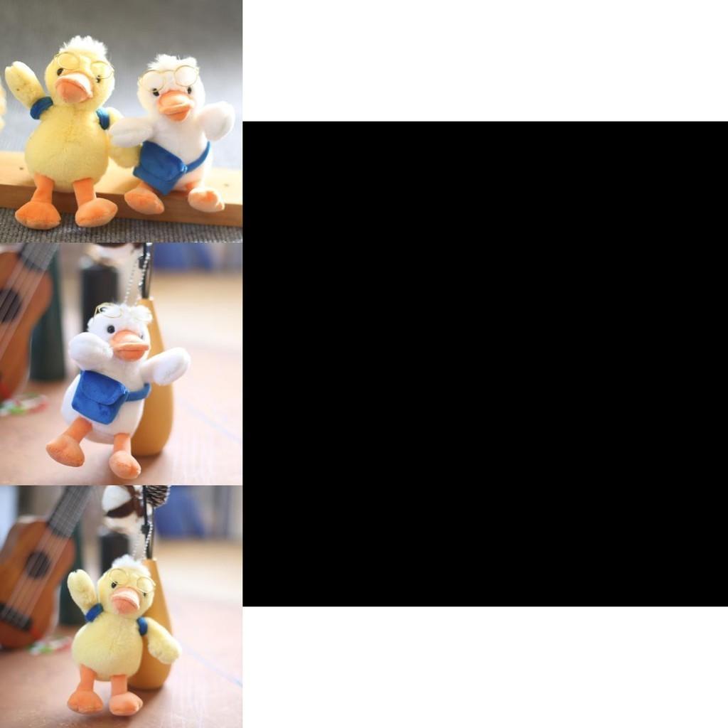Adorable Cute Duck Plush Keychain Soft Stuffed Animal Toy With Glasses For Bags