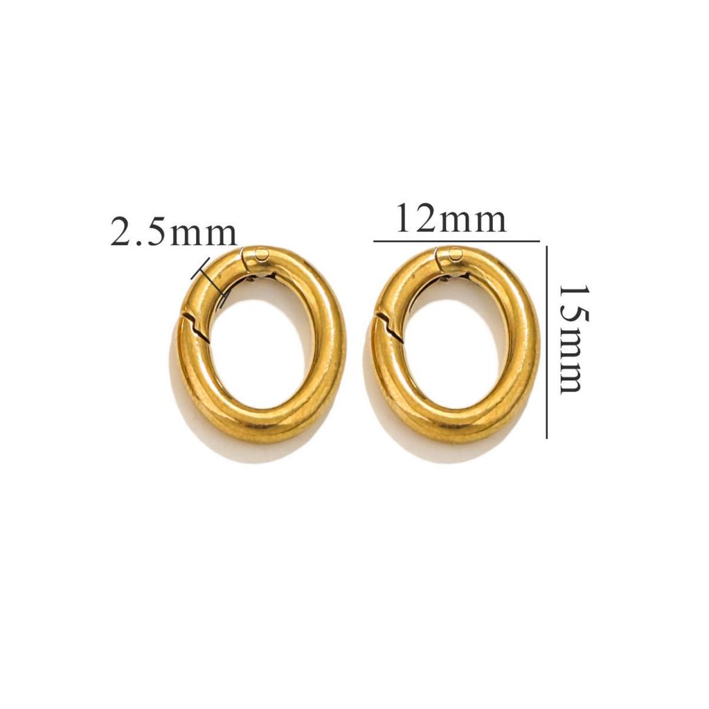 304 Stainless Steel Bolt Spring Ring Clasps Polished Heart Circular Connector DIY Necklace Jewelry Making Lobster Buckle, 1Piece