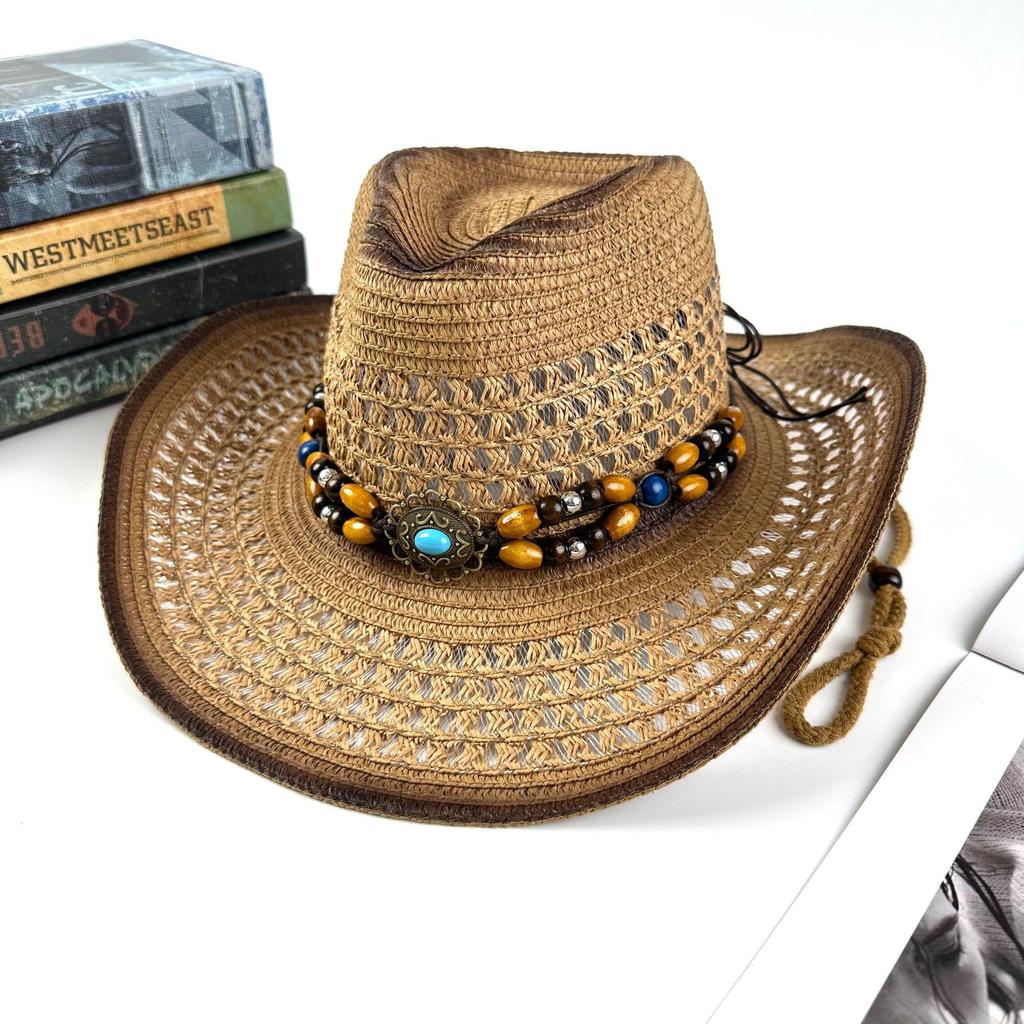 Accessories Western Cowboy Straw Hat Retro Ethnic Style Jazz Hat Men'S And Women'S Hats Sun Protection Hat Sun Hat