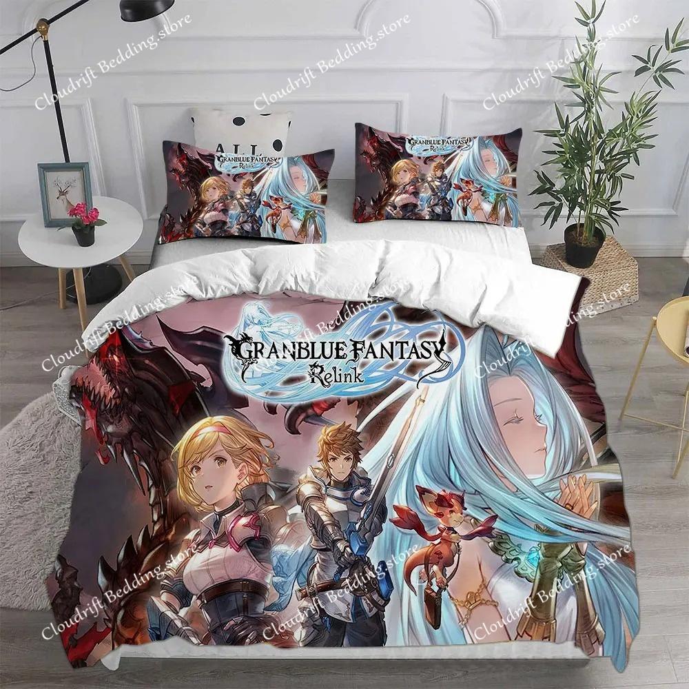 Fashion 3D Game Granblue Fantasy Bedding Sets Comforter Quilt Bed Cover Duvet Cover Pillow Case Sets Kids Adult Size