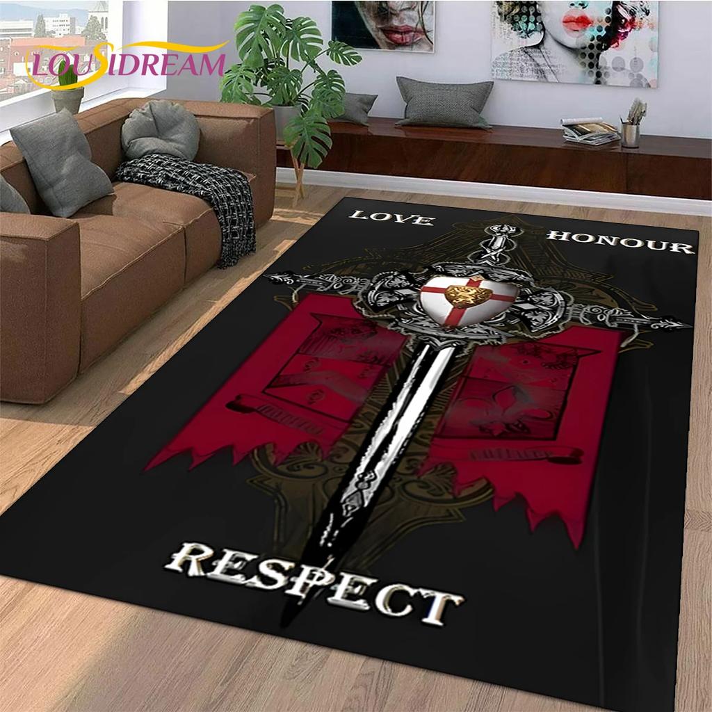 Tappeto Cartoon Cavaliere Templare Crociato per Decorazione Soggiorno Camera da Letto, Decorazione Antiscivolo per Divano Zerbino Regalo Bambino