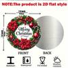 Vintage Christmas Wreath Metal Sign Merry Christmas Wall Decor Red Poinsettia Aluminum Art Weatherproof Outdoor Indoor Home Garden Cafe Bar