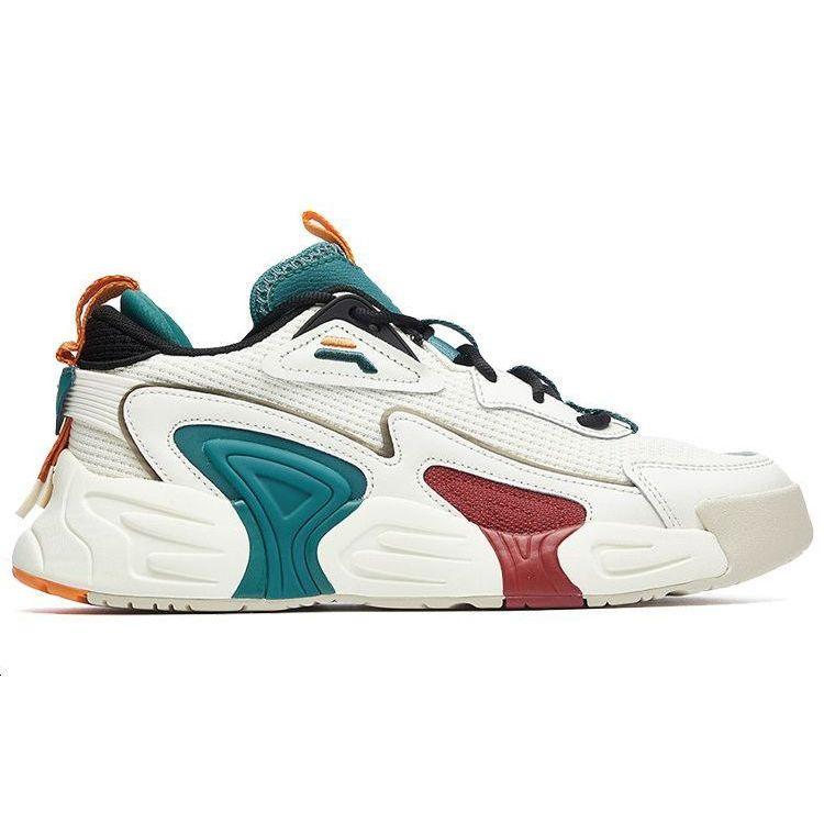 Fila Swarm Fabric Retro Color Block Casual Comfortable Low Top Retro Basketball Shoes Men Sneaker Red White Green F12M034124FSG