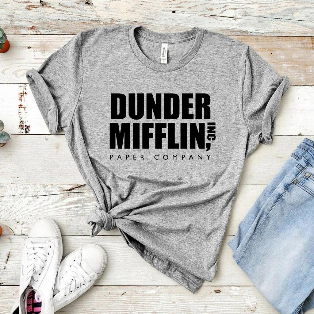 Dunder Mifflin Tişörtü Ofis Hediyesi Dwight Schrute Tişörtü Komik TV Şovu Tişörtü Dunder Mifflin Kağıt Şirketi Unisex Tişörtler Üstler