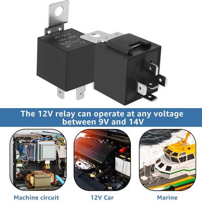 40A Normally Open Waterproof Relay Essential Component for Automotive Lighting and Fan Control In DC 12V/24V Vehicles