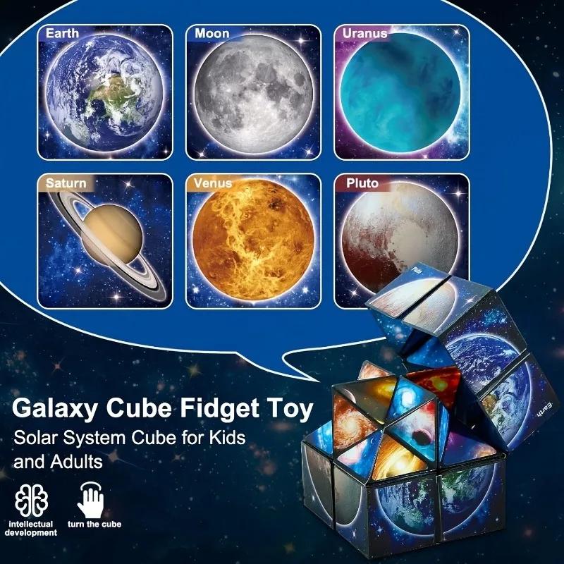 2 in 1 Sternenhimmel Infinity Cube EDC Fidget Spielzeug Kreatives Dekompressionspuzzle zur Stressreduzierung Lustiges Spielzeug für Kinder und Erwachsene