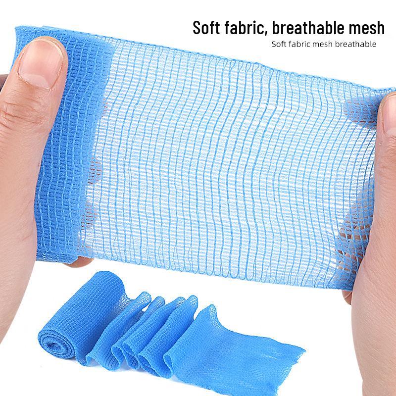 Blue Cotton Mesh Elastic Bandage for Knee and Arm Support