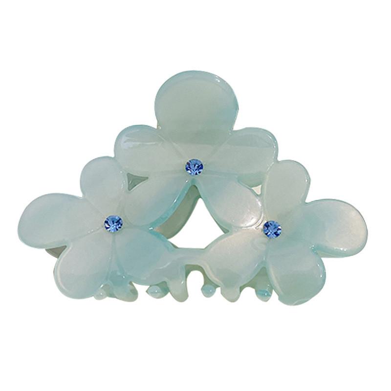 Elegante florales Design Acetat Haarspange Luxus Strass Haarklammer für Frauen