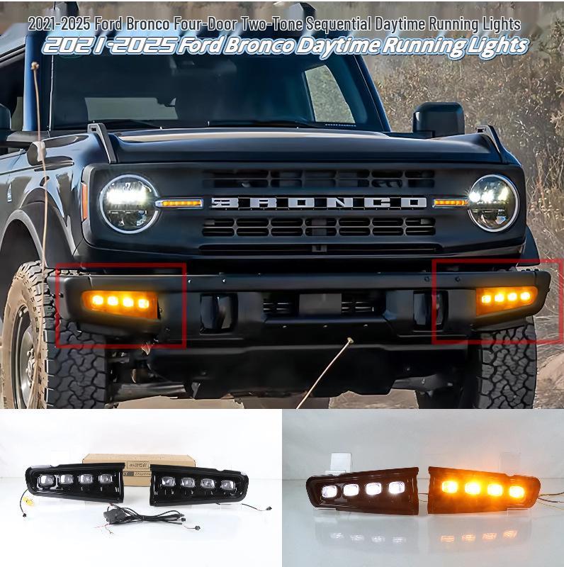 Ford Bronco Daytime Running Light for Front Bumper (2021-2025, Two-Color)