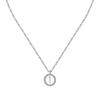 Letter I Steel Necklace With Clear Crystal LPS10ASF16 For Women