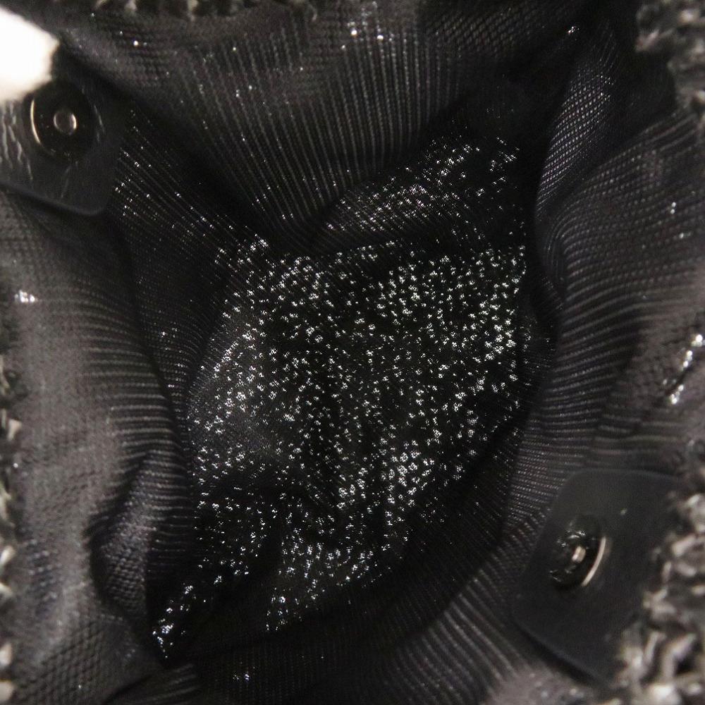 Used AUTHENTIC ANTEPRIMA Flower charmHand Bag Black polyester