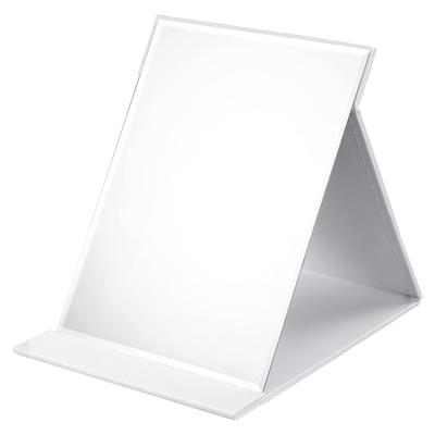 OWLKELA Tabletop Compact Folding Hand Stylish Stand Leather Cover Large L White Mirror, Mirror, Mirror, Mirror, & Break-resistant & Mirror, Size,