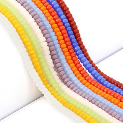 Perline rotonde in vetro distanziatore lucido da 6x4mm/8x6mm per la creazione di gioielli fai da te