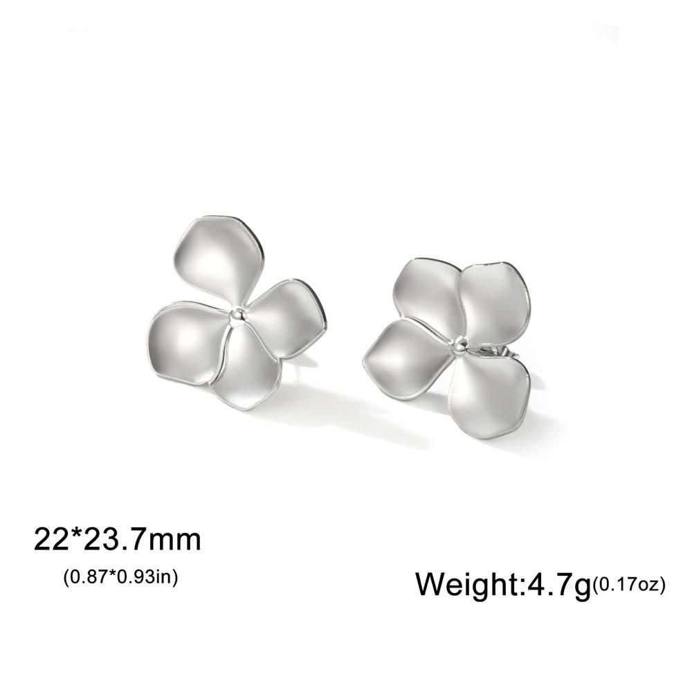 

My Shape Large Flower Stud Earrings Stainless Steel Gold Color Big Earrings for Women Delicate Trendy Stud Earrings Jewelry Gift