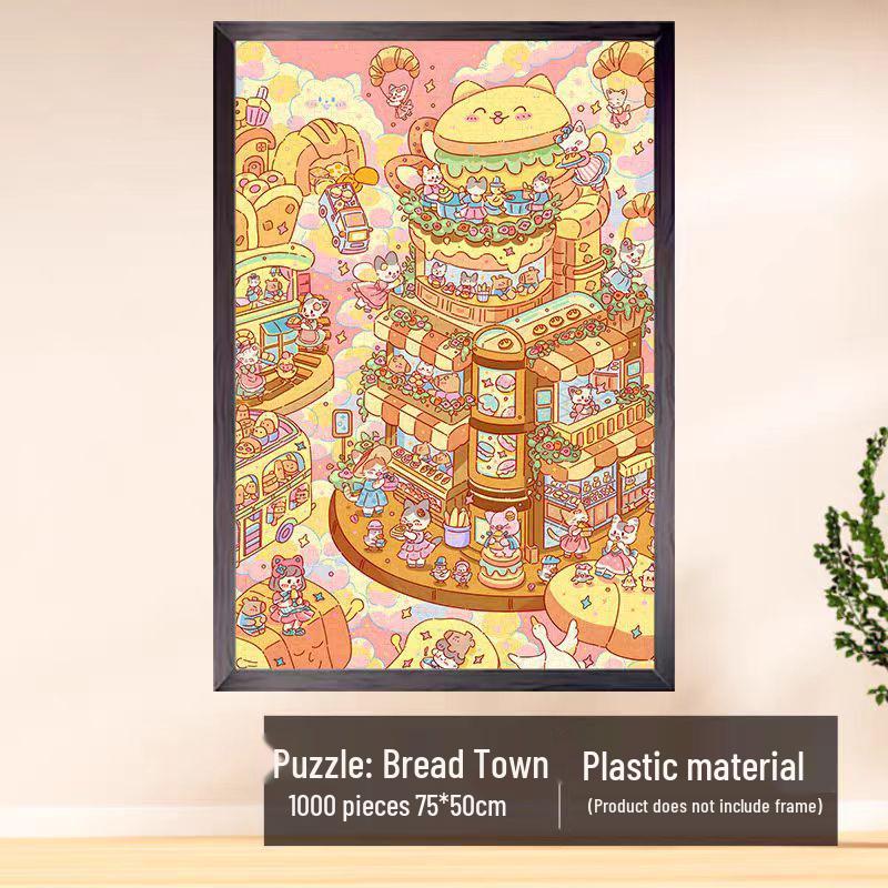 1000-Piece Challenging Plastic Puzzle for Adults – World Famous Paintings Edition with Original Illustrations for Relaxation