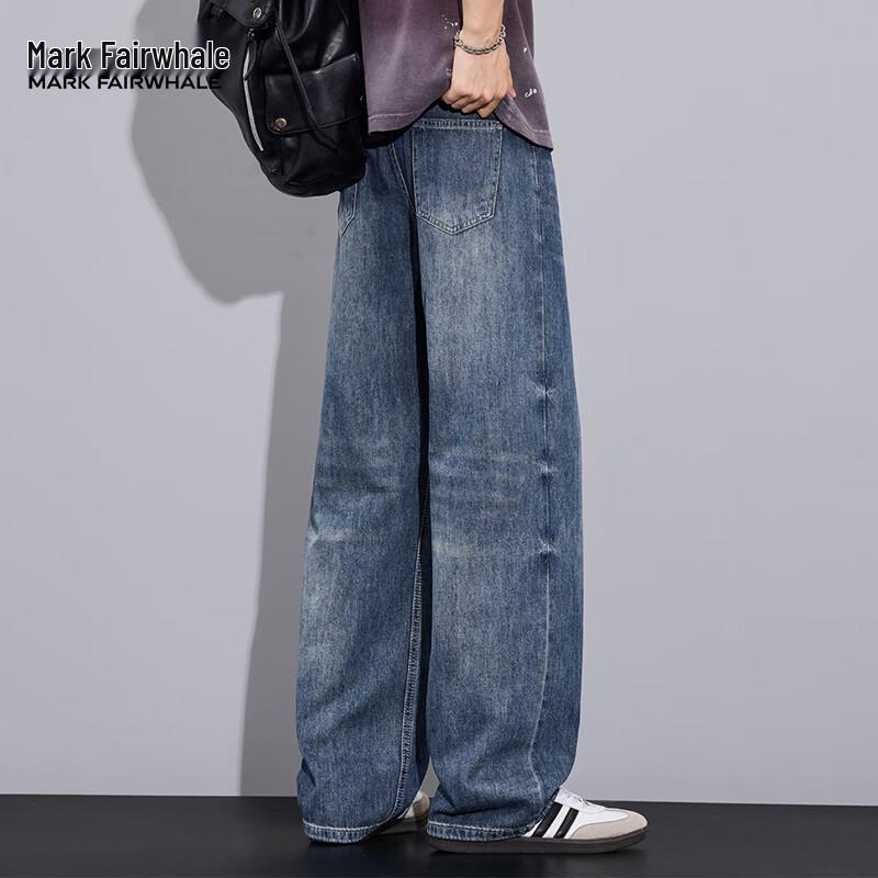 MARK FAIRWHALE Men's Summer Loose Fit Straight Leg Jeans