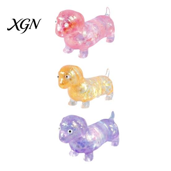 Dachshund Stress Reliever 2/3Pcs Glitter Ball Clear Sausage Dog Relief Toy Squeeze Anxiety Relieving Slow Rising Animal Sensory