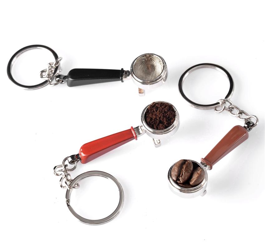 Creative Barista Coffee Tamper Keychain Coffee Machine Handle Moka Pitcher Keyring Portable Coffeeware Espresso Accessories Gift