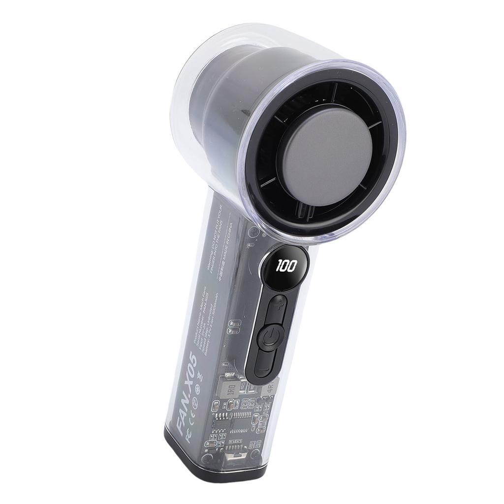 Portable Handheld   Fan Stepless Adjustment Digital Display Silent Small   Cooling Fan for Travel Beach Camping Home