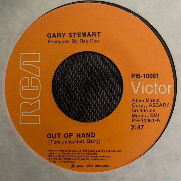 

7inch Record GARY STEWART - Out Of Hand PB10061 RCA Victor 1975 Canada Folk Used