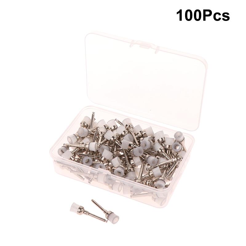 

100 шт./коробка Стоматологические разноцветные полировочные щетки чашеобразной формы Одноразовые Используются для удаления пятен и полировки белый