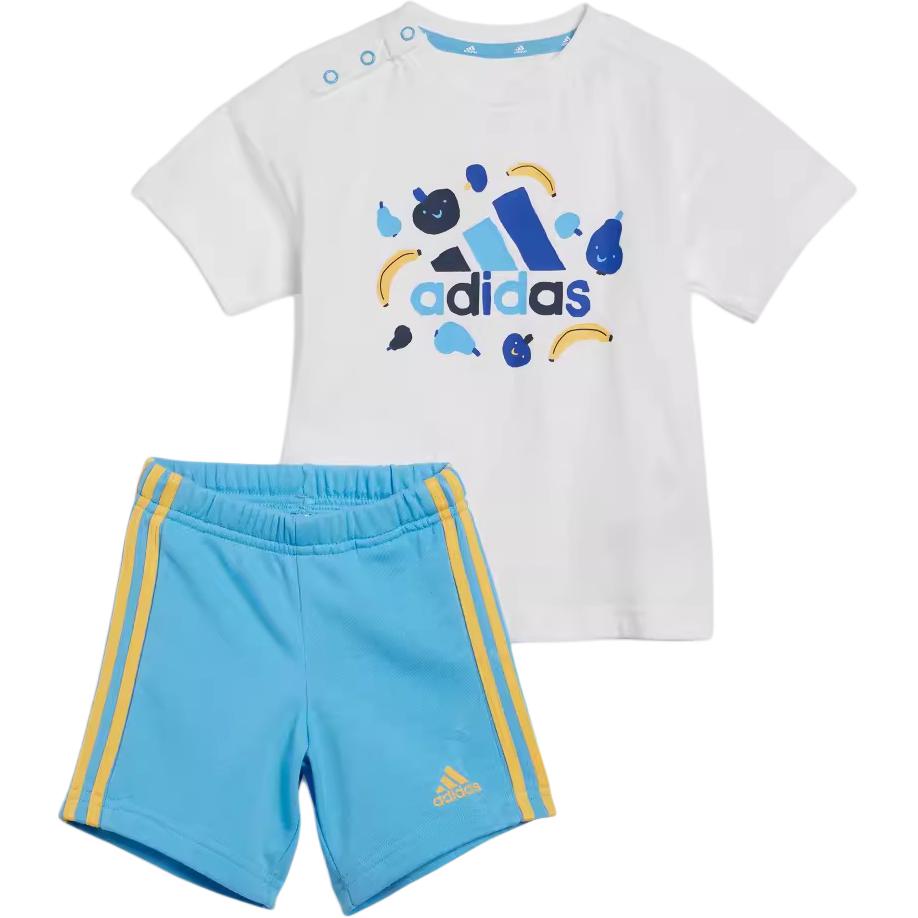 

New Adidas Kids Matching Sets White/Blue Infant And Toddler IS2682 98