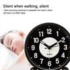 Silent Bedside Alarm Clock Non Ticking Glow-in-the-Dark Bedroom Clock