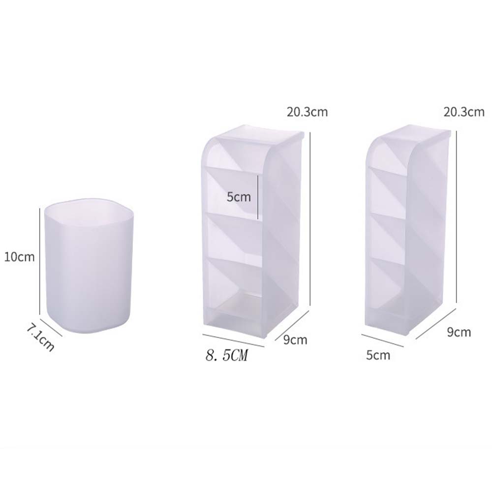 Pen Holder Plastic Slant Organiser Transparent Multi-Compartment Organiser Desktop Kids Four Compartments