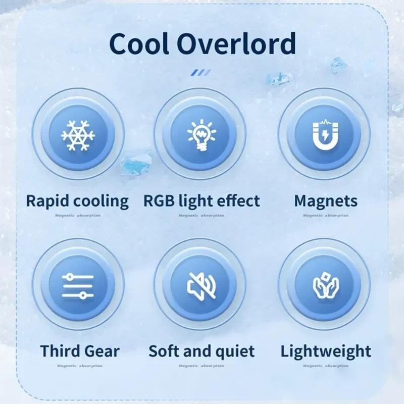 2-in-1 Magnetic Mobile Radiator Cooling Fan for iPhone IPAD Samsung Huawei Mobile Phone Tablet Computer General Game Cooling
