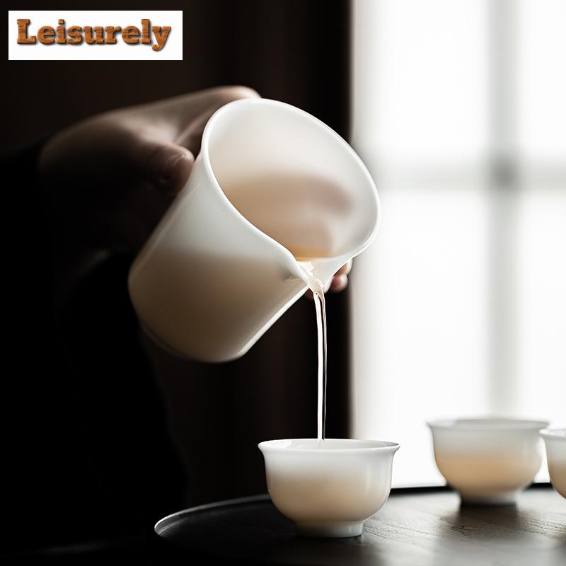 200 ml Teekrug aus Jadeporzellan mit Eiskernmuster, handgefertigt, chinesisch, weiß, Cha Hai Justice Tasse, weißes Tee-Trinkgeschirr, Dekorationsartikel