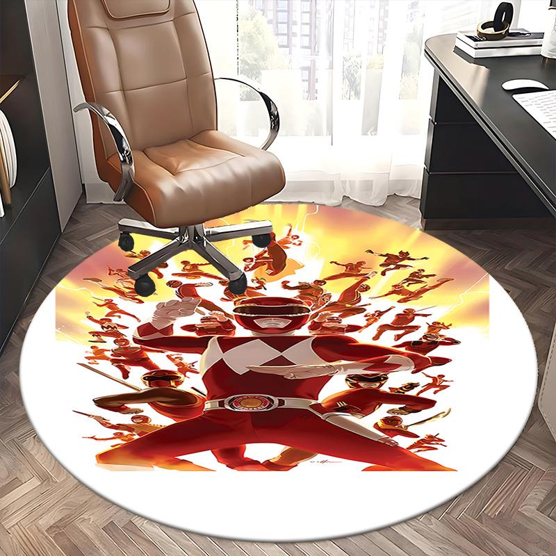 Power Rangers Red Ranger Chair Mat - Round Carpet for Home Decor, Office Rug, Gift Idea for Living Room, Bedroom s0486b