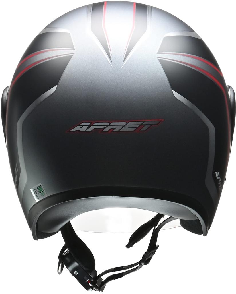 LEAD APRET Motorcycle Jet Matte One Size Fits Most Helmet, Gunmetal, (Under 57-60cm)