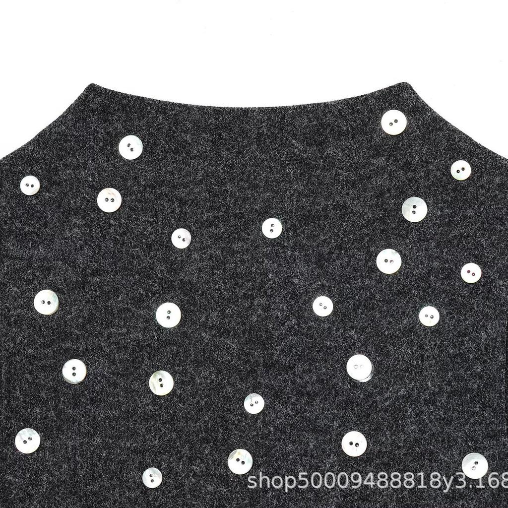 Women's New European and American Style Sleeveless Stand-up Collar Breasted Soft Short Dress