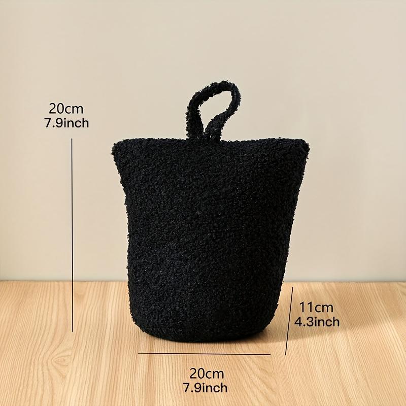 1pc Plush Doorstop with Integrated Sandbag Soft Beige Gray Fluffy Fabric, Non-Electric, Ideal for Home, Bedroom, Office Decor, Door Stopper for Door