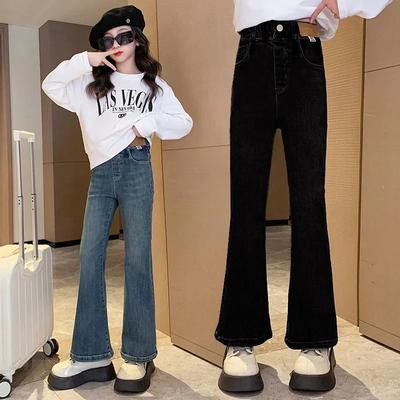 Mädchen Jeans Frühlingskleidung Kinder Schlaghose Antumn Kinder Modische Hose im Westernstil Bluey Kids Jesans