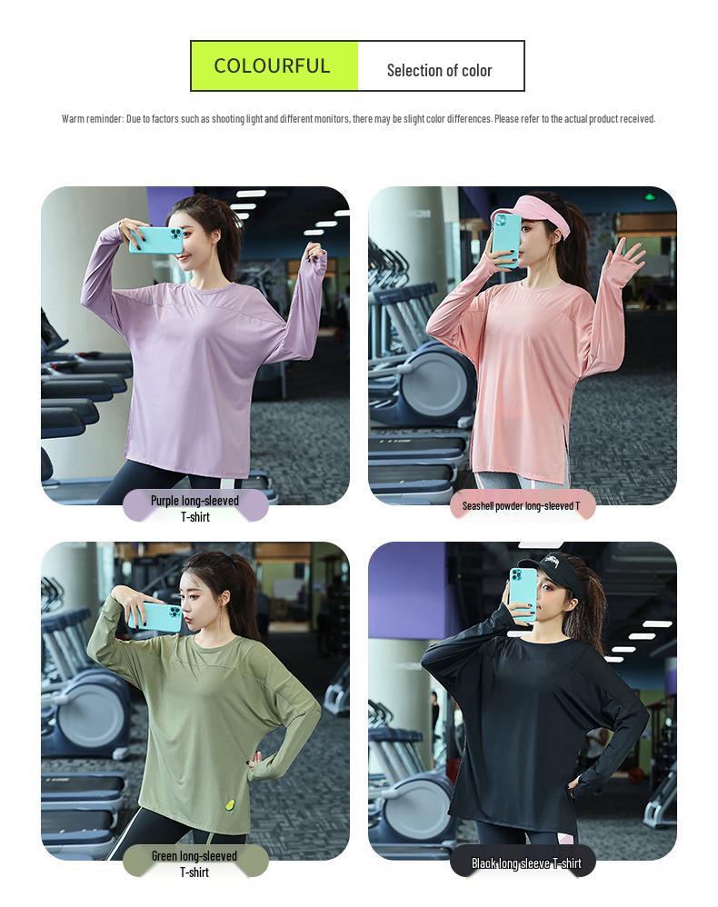 Plus Size Women's Quick Dry Long Sleeve Yoga Top - Autumn/Winter Loose Fit Fitness Shirt, Suitable for Running (200 Jin).