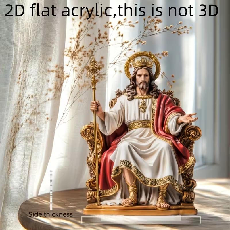 2D Flat Acrylic Tabletop Decoration for Jesus' Birth Scene Holiday Home Ornament Newborn Suitable Christian Religious Art