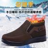 New Old Beijing Cloth Shoes Men's Cotton Shoes Winter Middle-aged and Elderly Thickened Velvet Warm Casual Shoes Large Size Non-slip Soft Sole