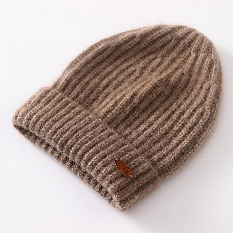 Women s 100% Pure Cashmere Chunky Knit Ribbed Warm Hat for Autumn & Winter One Size