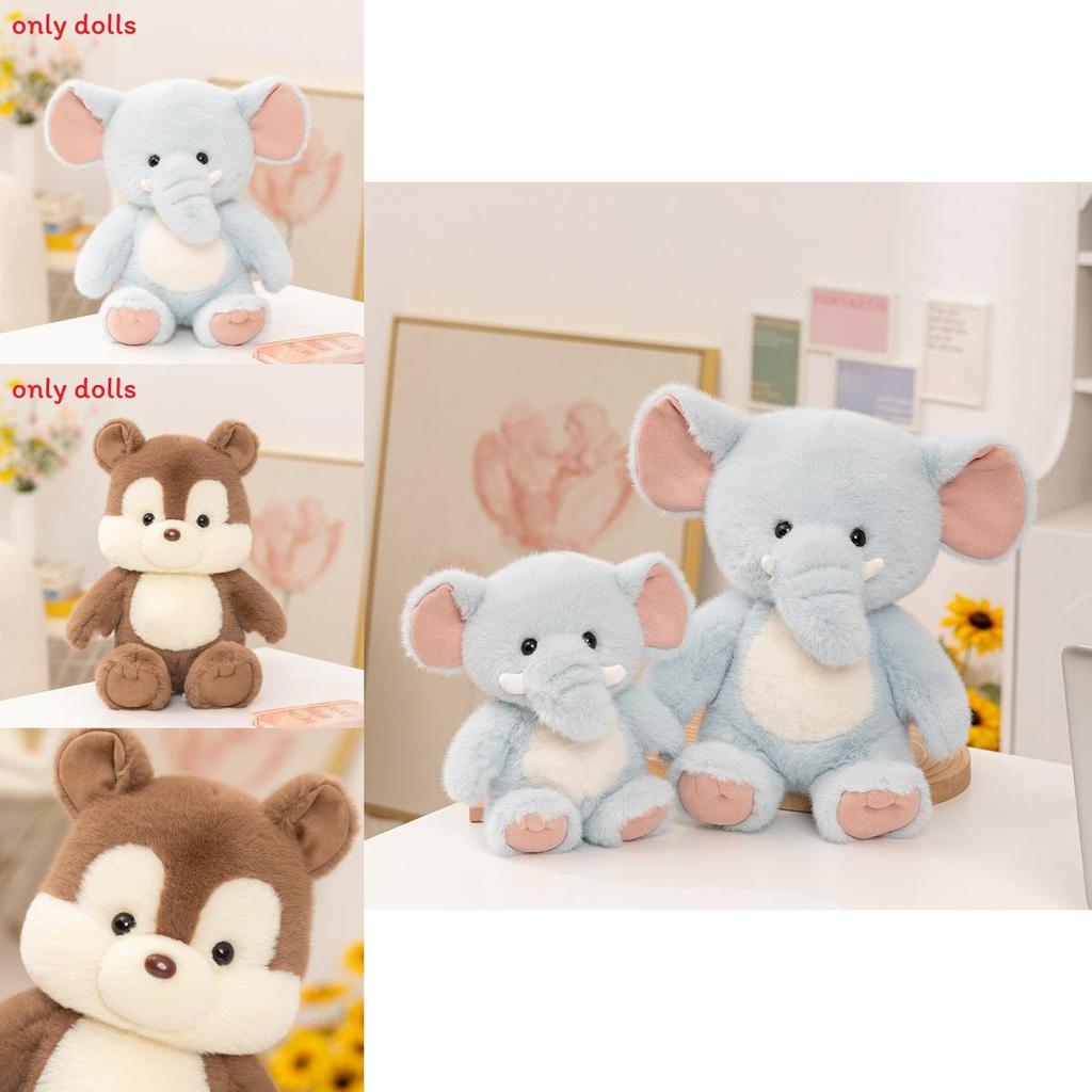 Cartoon Squirrel And Elephant Plush Toy With Squirrel And Elephant Cartoon Characters For Kids Birthday Gift
