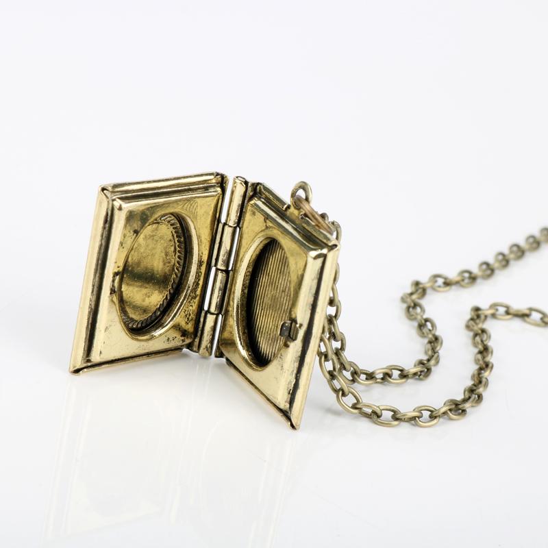 Movie Jewelry Magic Flower Necklace Rose Book Pendant His Beauty/Her Beast Valentines Day Fairy Tale Victorian Gift