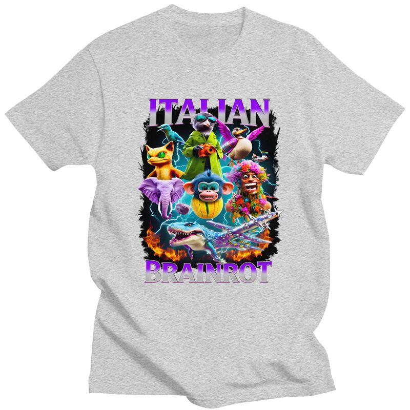 Italian Brainrot Meme Design T Shirts 100 Cotton Tees Shirt Streetwear Round Neck Tshirts Casual ShortSleeve Clothing