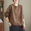 Vintage Ethnic Print Long Sleeve Women S Hoodie Loose Fit Casual Pullover