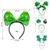 5pcs Green Clover Hair Band Elf Hat Accessories For St. Patrick's Day
