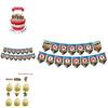Roblox Geburtstagsfeier Zubehör Set mit lebhaften Banner Luftballons und Kuchenaufsätzen für Kinder