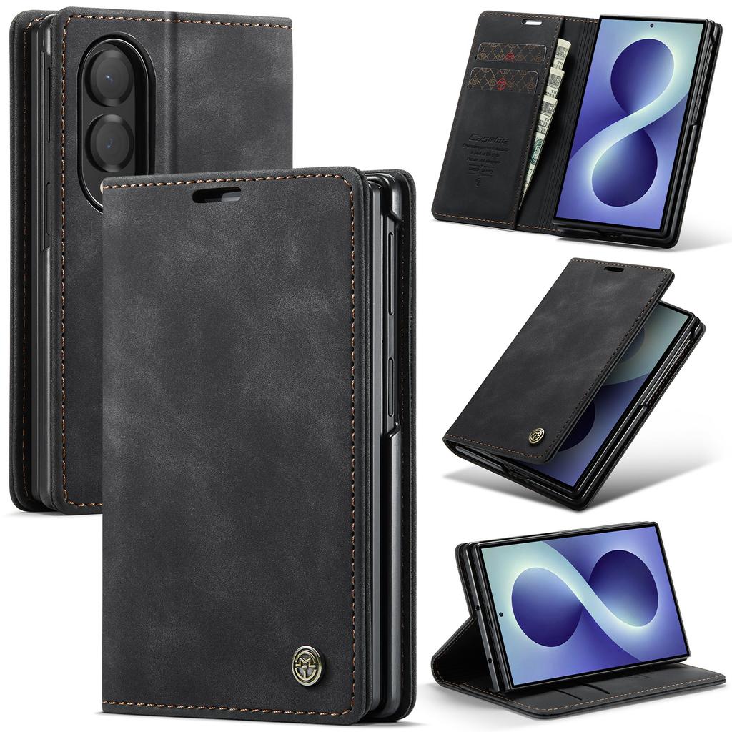 Luxe Zakelijke Flip Cards Portemonnee Leer Case voor Samsung Galaxy Z Fold8 Fold 8 Breed Boek Stand Schokbestendig Slim Fit Hoes