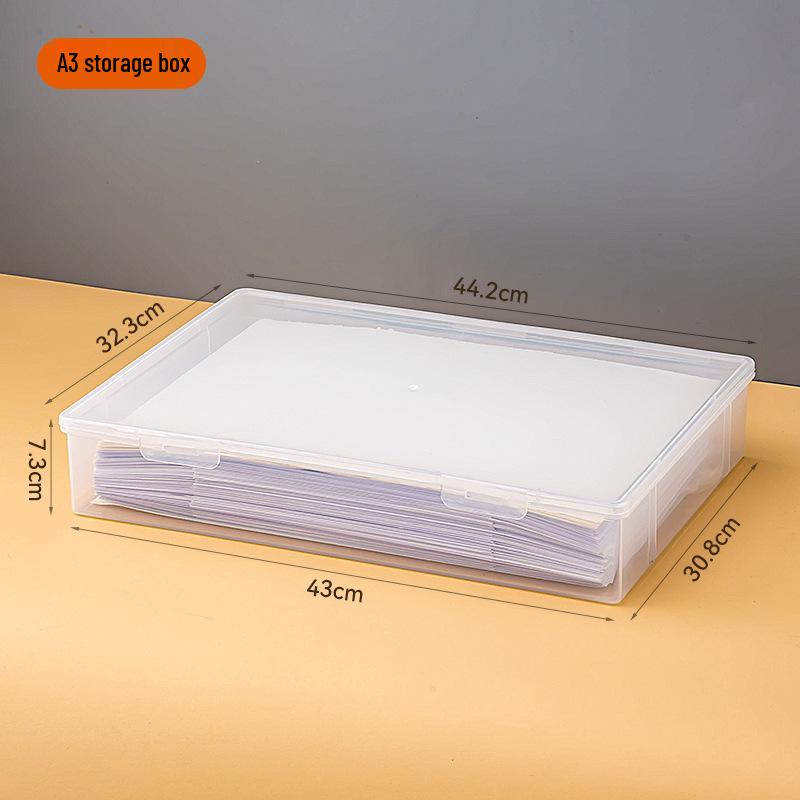 Transparent A3 File Bag - Large Capacity Art Storage Box and 8K Drawing Album Organizer