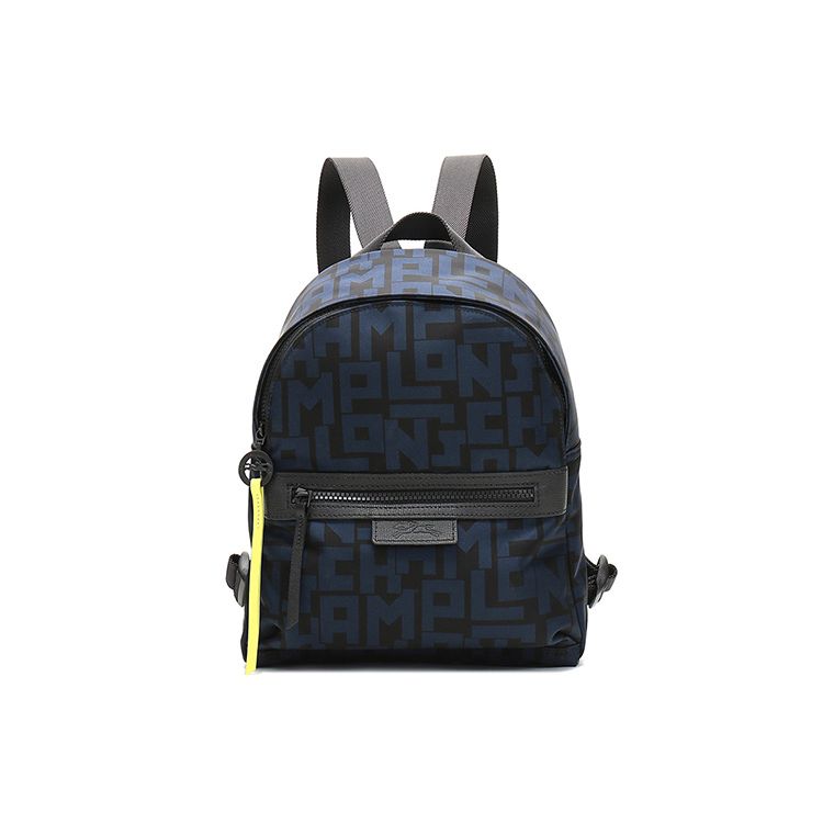 

Longchamp Le Pliage 26 Letter Print Nylon Canvas Backpack Small Women backpack Navy-Blue 1118412H05 Marine Blue